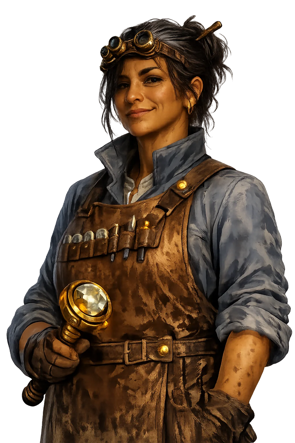 Veya with a wry smile
